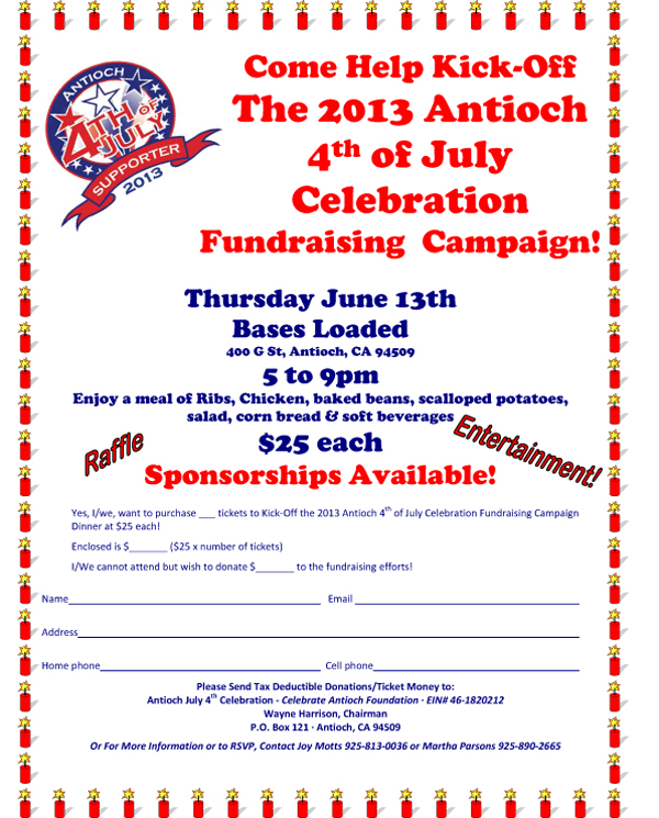 July 4th Kickoff Fundraiser flyer
