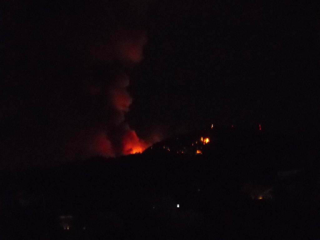The fire had spread to Mt. Diablo by 10:30 p.m. - by Allen Payton