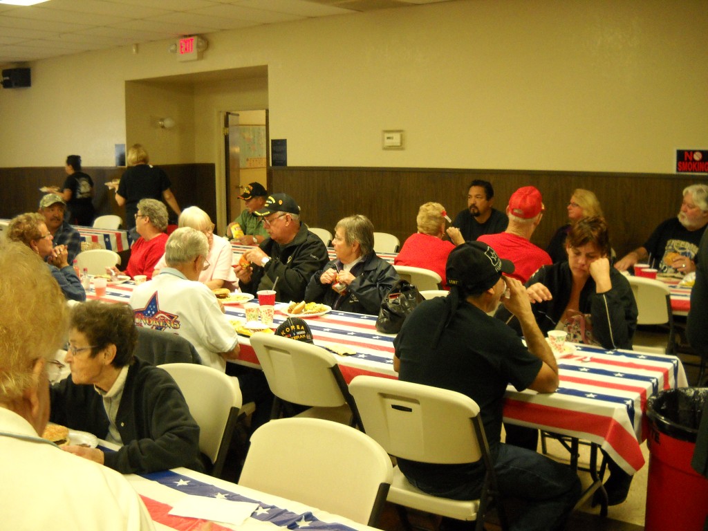 Veterans and families enjoyed the barbeque at the VFW Hall.