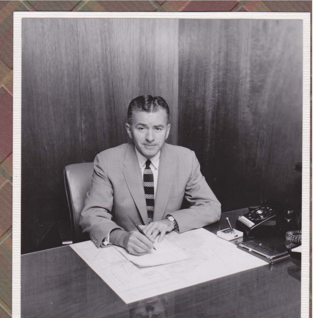 Ralph Garrow, Sr. at his desk.