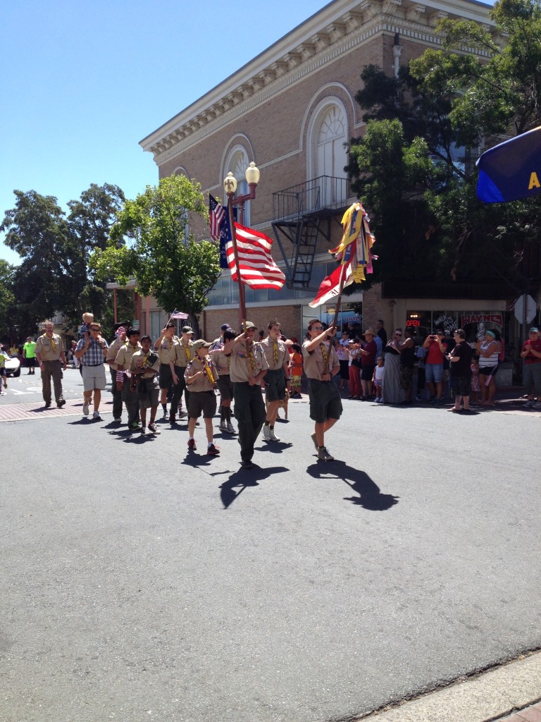 Boy Scouts color guard.