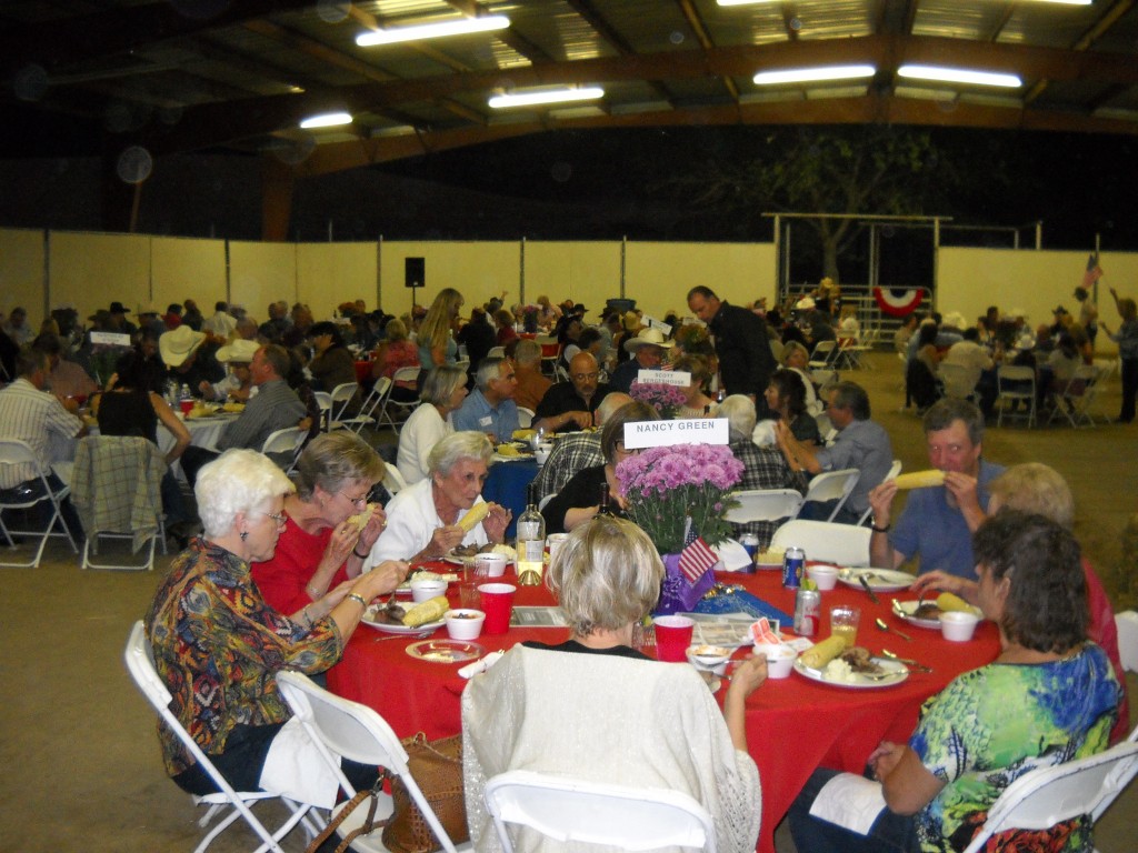 Guests enjoy the BBQ steak dinner at the 2012 Roddy Roundup.