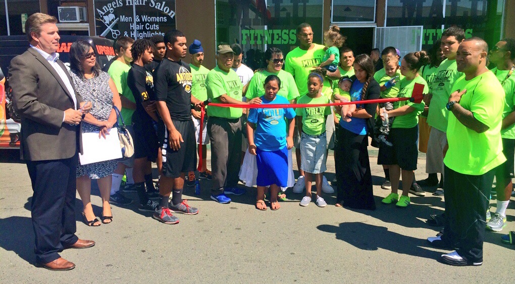Owner Marcus Malu shared a few words before cutting the ribbon during the Grand Opening of Malu Fitness in Antioch, August 9.