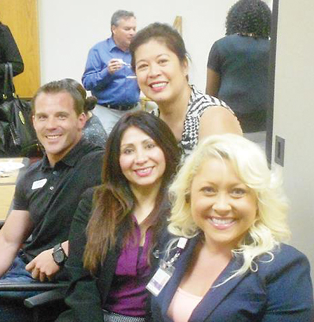 Kelly Gonzales Saleh (in purple) with friends at a Sutter Delta Medical Center event.