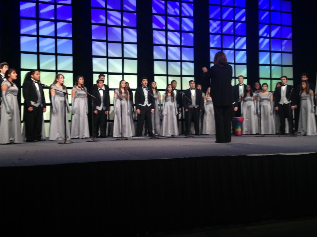 Deer Valley High's Divine Voices sing at Moscone Center on Monday, December 15, 2014.
