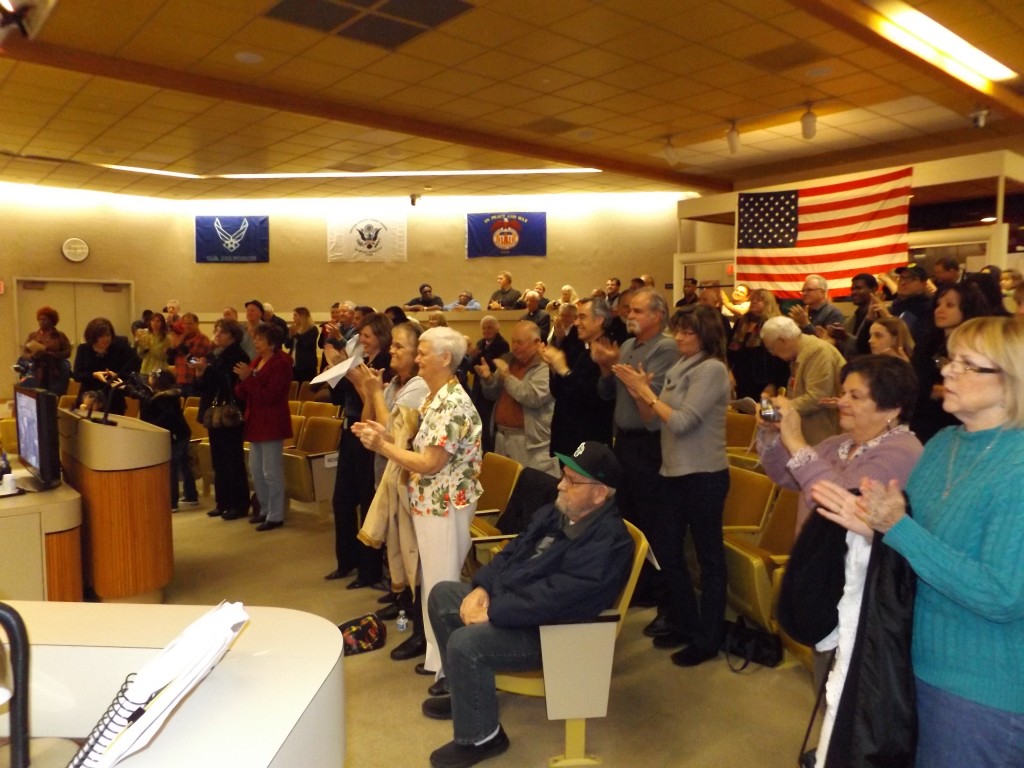 The audience at the Antioch City Council oath of office ceremonies, gave standing ovations to both Ogorchock and Tiscareno, on Tuesday night, December 9, 2014.