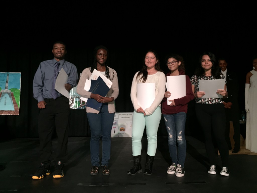 MLK Essay Contest winners.