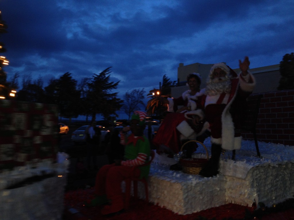 Santa and Mrs Claus arrive.