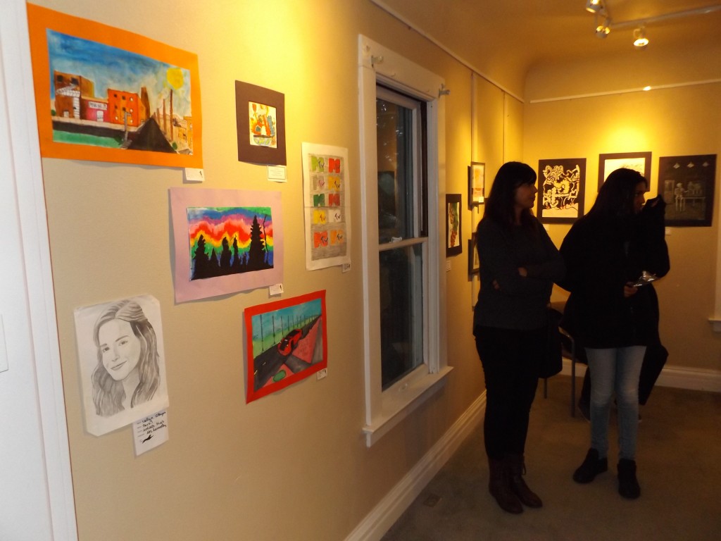 Part of the display of high school artists in Antioch at the Lynn House Gallery.