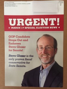 One of a variety of mailers supporting Glazer's campaign paid for by Bill Bloomfield.