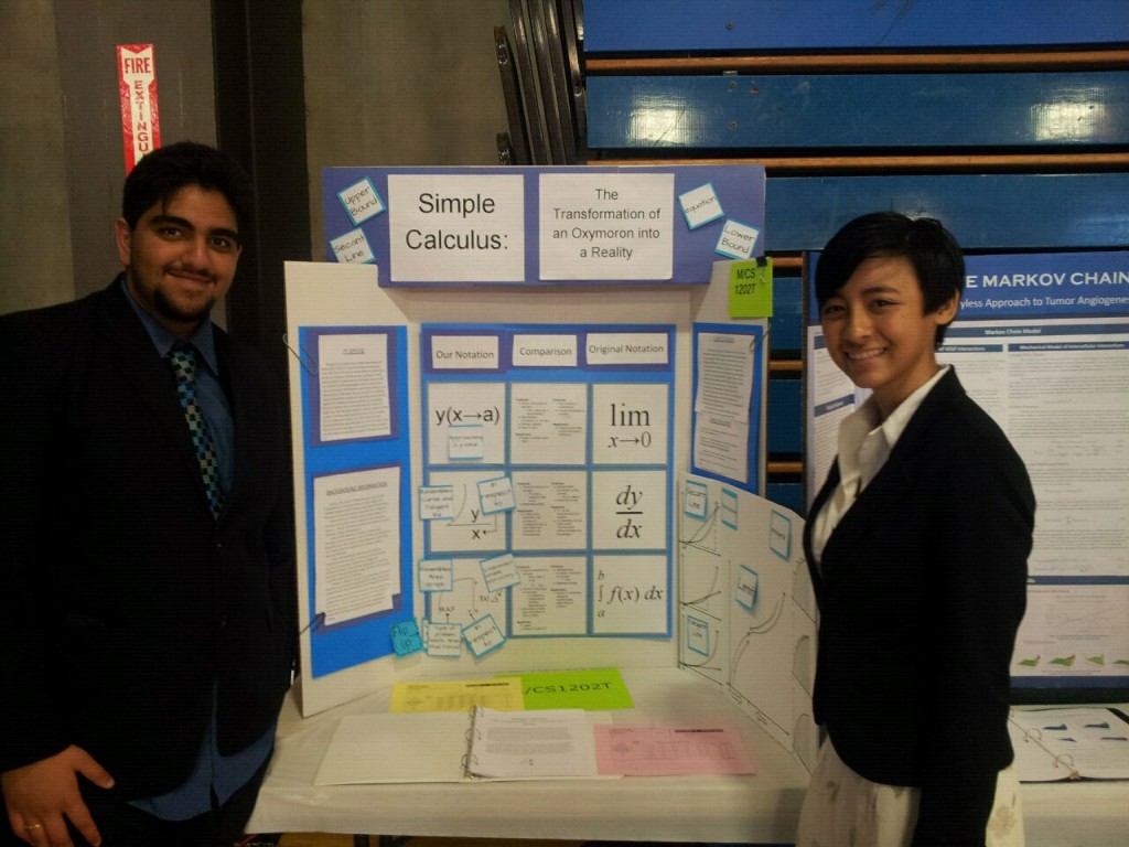 Devansh Vaid and Katia Williams with their Third Place entry in the county science fair.