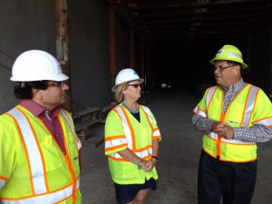 BART Director Joel Keller, left, discusses the new extension to Antioch with Antioch Mayor Pro Tem Lori Ogorchock and CCTA Construction Manager Ivan Ramirez.