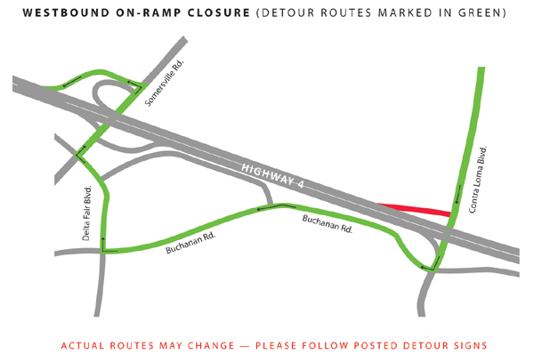 Hwy 4 Road Closure Detour Map Oct 31-Nov 6