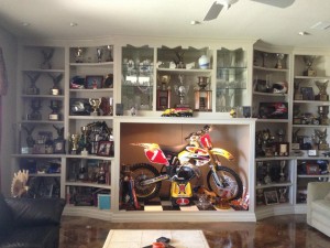 Rodney Smith's trophy case in his home in Antioch - from his Facebook page.