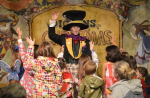 The Mad Hatter's in charge at 'Teatime with Alice & Friends', daily on the Father Christmas Stage at the Great Dickens Christmas Fair.