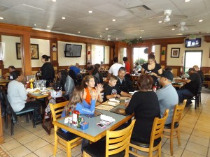 Rincon Cafe customers enjoy breakfast on Saturday morning, November 21, 2015.