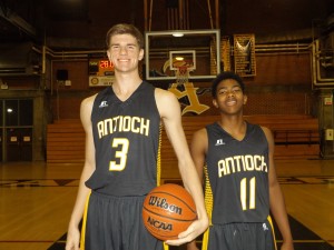 Antioch High top players, senior forward Jake Perky and junior point guard Caleb Smith.