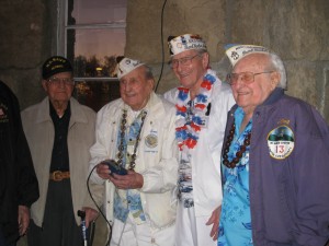 Pearl Harbor surviving veterans light the Beacon atop Mt. Diablo. photo  by Charla Gabert