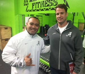 Marcus Malu, owner of Malu Fitness in Antioch with Lane Kiffin.