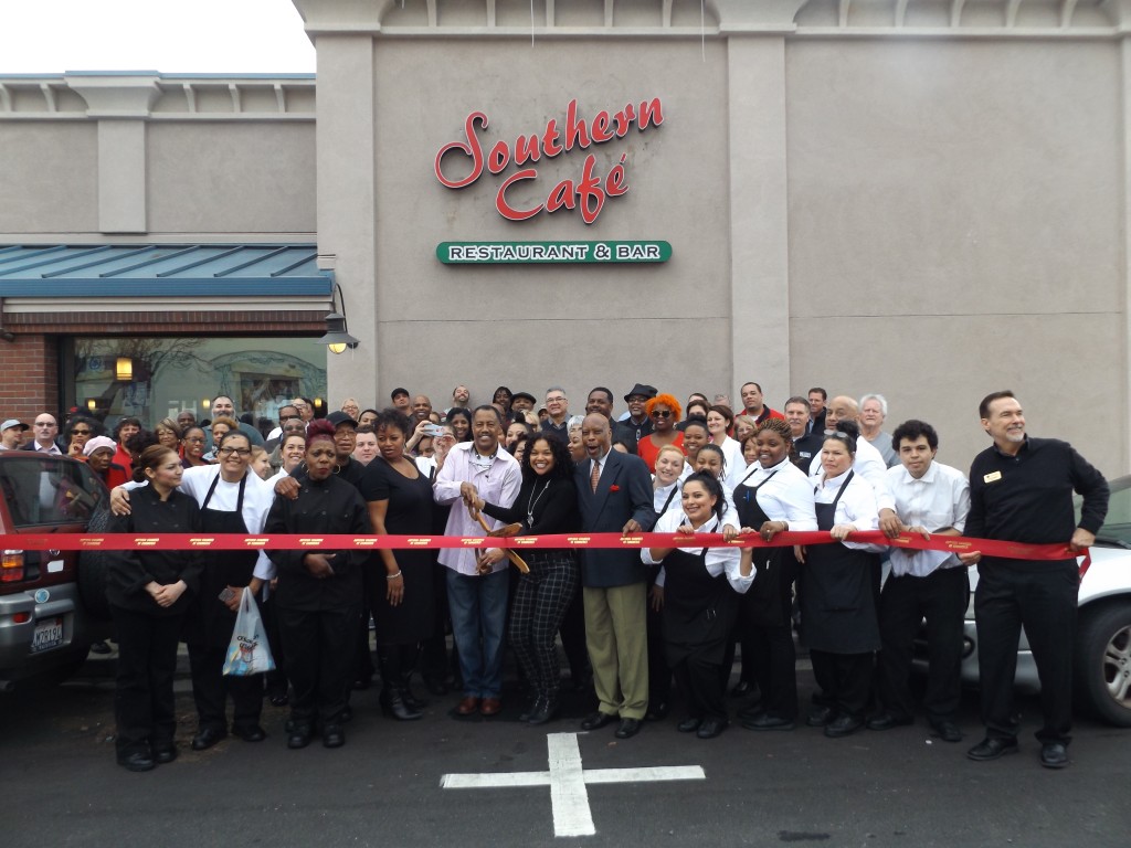 Antioch City Council members, representatives from the Antioch Chamber of Commerce, friends and family joined the owners of the new Southern Cafe in downtown Antioch for their Grand Opening and Ribbon Cutting Ceremony, Friday, January 29th, 2016.