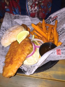The Yuengling Beer-battered fish sandwich was delicious.