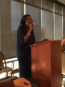Emery Williams of The Church @ Antioch sings America the Beautiful at the beginning of the annual Antioch Prayer Breakfast on Thursday, May 5. 