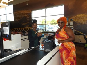 Antioch business owner and resident Kym Kelley made the first purchase at the new store.