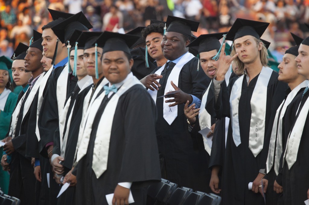 Excited Deer Valley grads prepare to receive their diplomas. By Luke Johnson