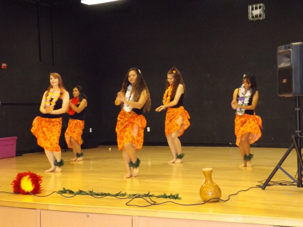 Members of the Hula Club performed a dance routine.