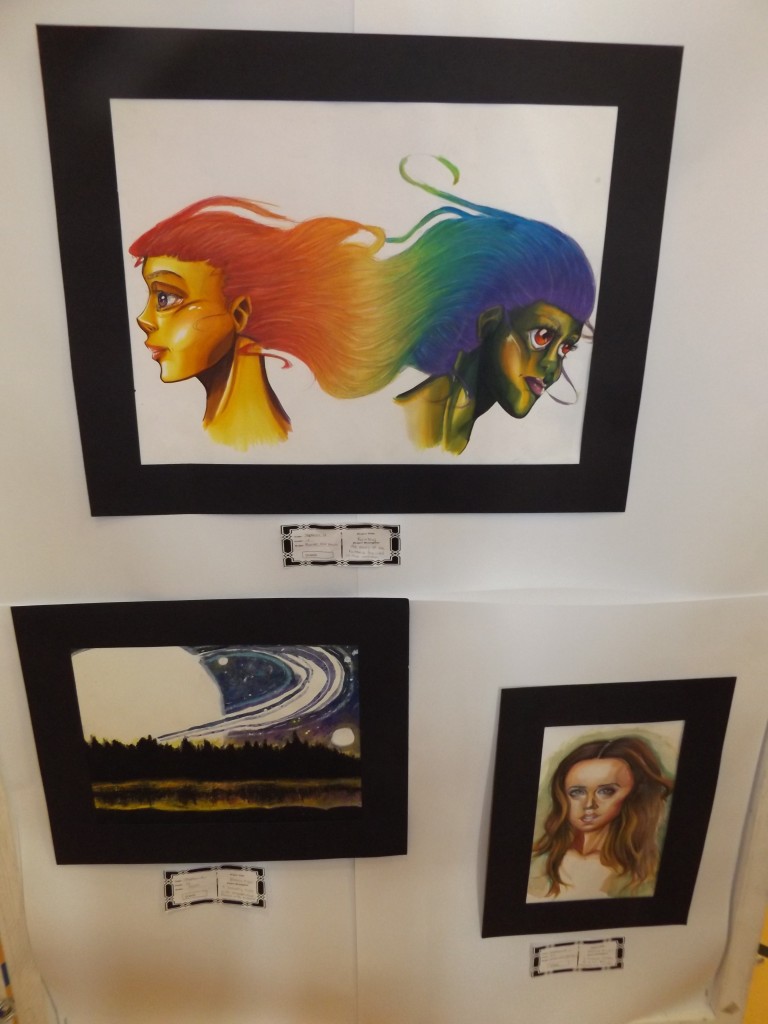 Some of the entries in the art show.