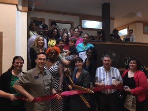 East Bay Bankruptcy Law & Financial Planning owner Corinne Bielejeski, Esq. prepares to the cut ribbon for her business on May 25, 2016.