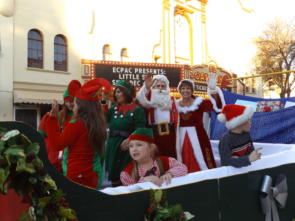 Santa & Mrs. Claus (aka Angelo & Sharon Pappas), make an appearance with some elves in their sleigh during Antioch's annual Holiday DeLites Parade in downtown, Saturday, December 3, 2016.