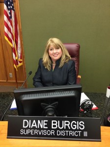Diane Burgis in her new seat on the Contra Costa County Board of Supervisors.