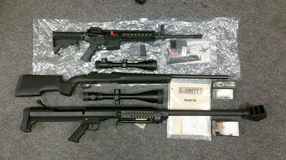 The cache of weapons seized by a the county’s CASE Team from a Pittsburg home on Tuesday, Jan. 24, 2017. photo courtesy of CCCSheriff