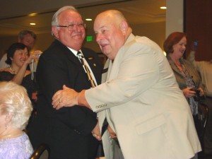 Citizen of the Year Winner Jim Lanter congratulates Lifetime Achievement Award winner Bill Chapman at the Chamber's Annual Gala.