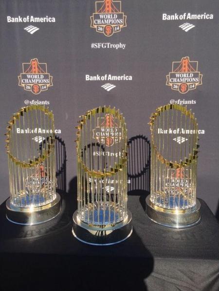 See the Giants’ three World Series trophies in Antioch on Tuesday